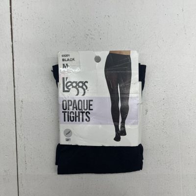 Leggs Black Soft Opaque Tights Women’s Size Medium New