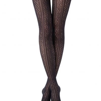 Conte TIGHTS Style | Stylish AJOUR Warm Wool Black PANTYHOSE