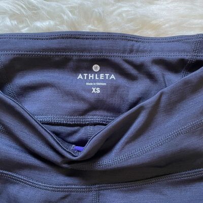 Athleta Lot Of 2  Gray and Pink & Blue And  White Yoga Workout Leggings Size XS