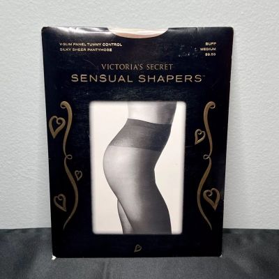 Victoria’s Secret Sensual Shapers Silky Sheer Pantyhose Tummy Control Buff, Sz M