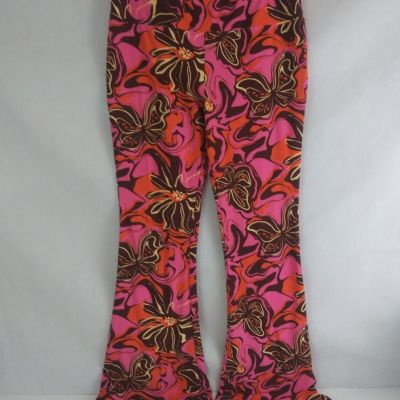 No Boundaries Women's Bright Colorful Floral Legging Wide Leg Pants Size XL
