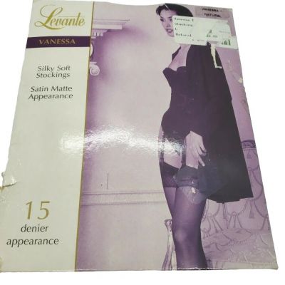 Levante Vanessa Silky Soft Stockings 15 Denier Natural L Made in Italy