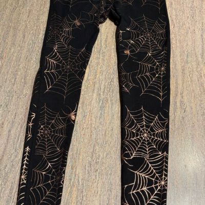 Gothy Spider Web Copper Metallic  Leggings by French Laundry