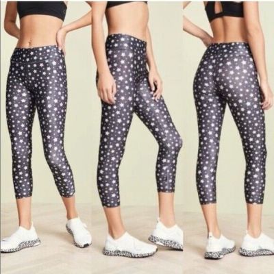 Terez all over star print wet look silver high waisted athletic leggings size S