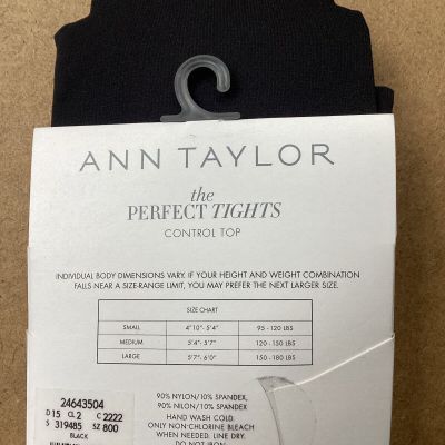 Ann Taylor Black The Perfect Tights Control Top, Size Large