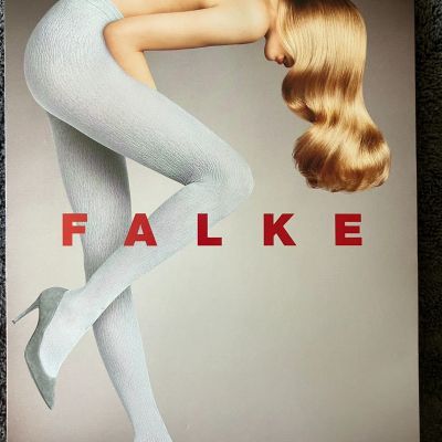 Fabulous Falke RIBBED Tights BLACK 60 denier 15perc Wool Small / Medium