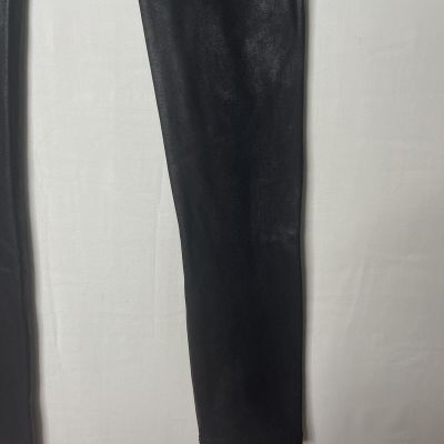 Spanx 2437 Faux Leather Shaping Shapewear Black Leggings Women Xs