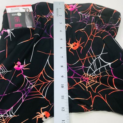 NoBo Women's Size Small 3-5 Halloween Fall High Rise Leggings Spiders Web Black