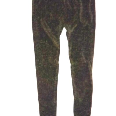 POOF APPAREL Junior's Gold Sparkle Over Black Pull on Stretch Leggings size S/M