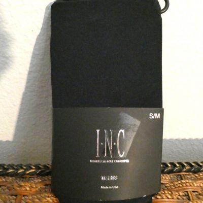 INC International Concepts SZ S/M Black Core Opaque Tights New