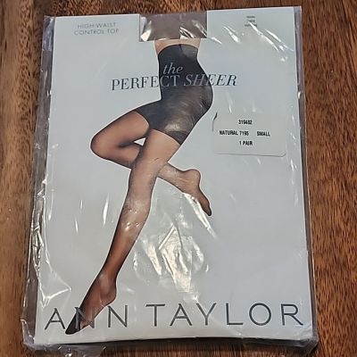 Ann Taylor The Perfect Sheer High Waist Control Top Tights Natural Small NWT