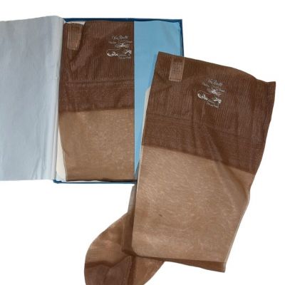 Van Raalte Nylon Stockings 2 Pair #283 Sheer Flextop Medium Highlights 9 ~ NOS