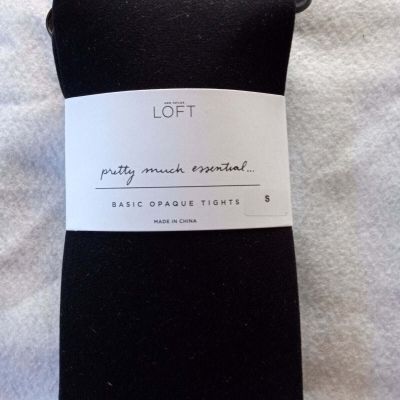NEW Ann Taylor LOFT Basic Opaque Tights Stockings Black Women's Small