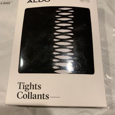Aldo Patterned Hosiery Black Tights Pantyhose S/M Small Medium Collants Onoilia