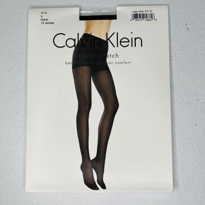 Calvin Klein Sheer Stretch Pantyhose Control Top Black Size B Style K19 1 Pair