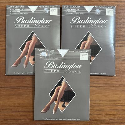 3 NEW Burlington Sheer Legacy Pantyhose 382 White Extra Long 176