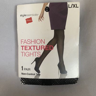 Hanes Style Essentials Fashion Textured Tights One Pair Non Contol Top Size L/XL