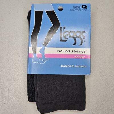 Vintage Leggs Fashion Leggings Size Q Gray Opaque Control Top