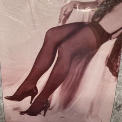 “Ambiance” Sheer  15 Denier Garter Stockings, One Size, All Nylon, Honeycone,NEW