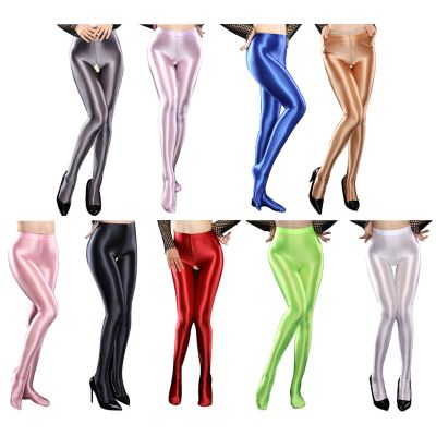 US Womens Tights Silky Pantyhose Footed Underwear Glossy Trousers Shiny Panties