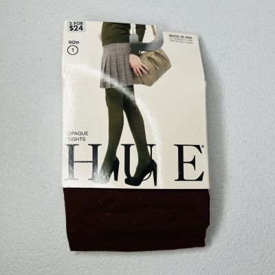 Hue Opaque Tights Womens Size 1 (100-150 Lbs) Nutmeg 1 Pair Pack New