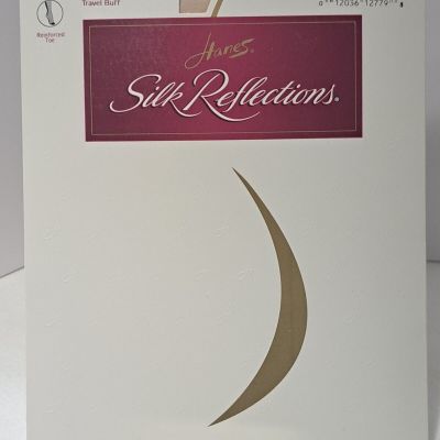 Hanes Silk Reflections Pantyhose Size CD Travel Buff Control Top  Reinforced Toe