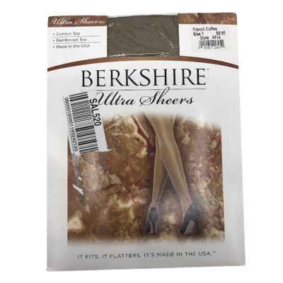 Berkshire Ultra Sheer Control Top Pantyhose 1 Reinforced Toe French Coffee 4419