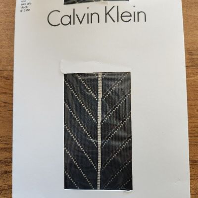 Calvin Klein Black Openwork Chevron Tights Pantyhose A/B New