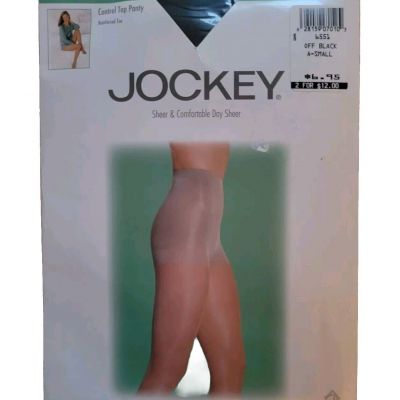 Jockey Sheer & Comfortable Control Top Pantyhose Womens Size A - Small Off Black