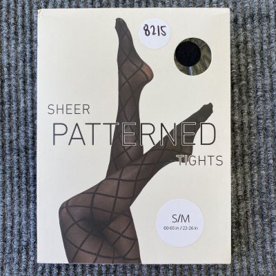 Sheer Patterned Tights Women’s S/M Black Leg Wear