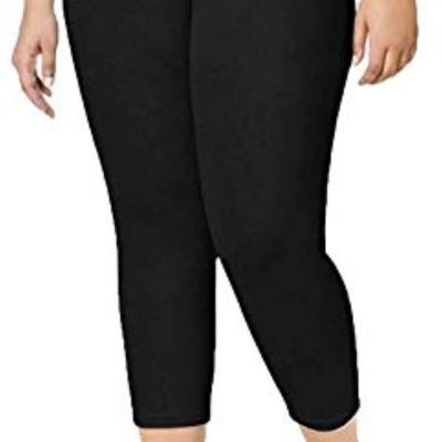 HUE Womens Plus Size Original Denim Capri Leggings Size 1X Color Black