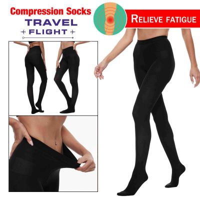 Medical Compression Pantyhose Closed Toe 20-30mmHg Black Beige Support Tights