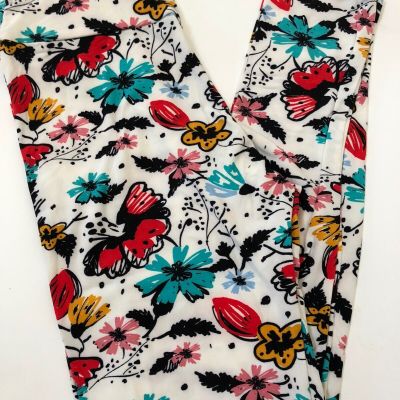 NWT Spring Bright Floral Buttery Soft Leggings OS