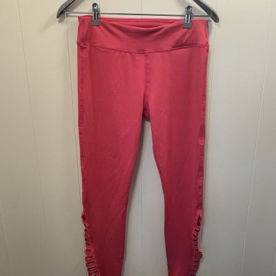 Popular 21 Women’s Medium Bright Pink Leggings Ankle Length Ankle Loops EUC Y2