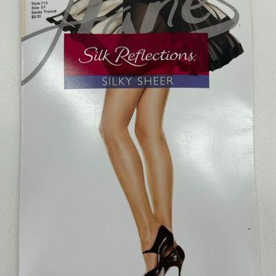 Hanes Silk Reflections Silky Sheer Ctrl Top Reinforced Toe Pantyhose Size EF New
