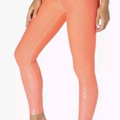 Beyond Yoga Coral Pink / Orange High Rise Shimmer Ombré Leggings Size L