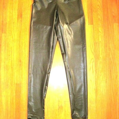 Coquetry High Waist Shiny Glossy Liquid Black Wet Look Leggings Size Large NWT