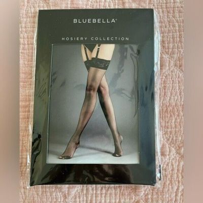 Bluebella Plain Leg Lace Top Stockings Black Size Large NWT