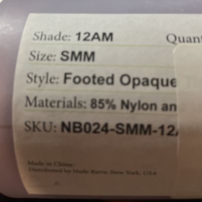 Nude Barre Unique Shades Opaque Footed Tights SM/M 12 AM