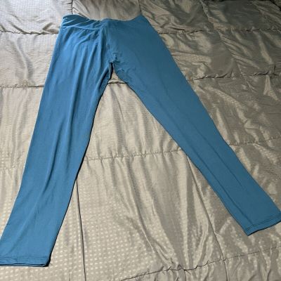 LLR LuLaRoe TC Leggings Solid Blue Color Women's Size Tall & Curvy