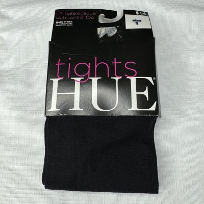HUE Black Ultimate Opaque Control Top Tights Womens Size 1 U3271 ~ 1 Pair New