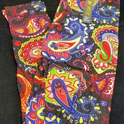 Adult Leggings New Mix ~ Bright Paisley Theme ~ One Size and Plus Size
