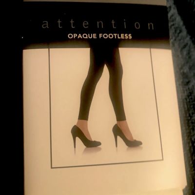 Attention White Opaque Footless Tights  1 Pair - S/M