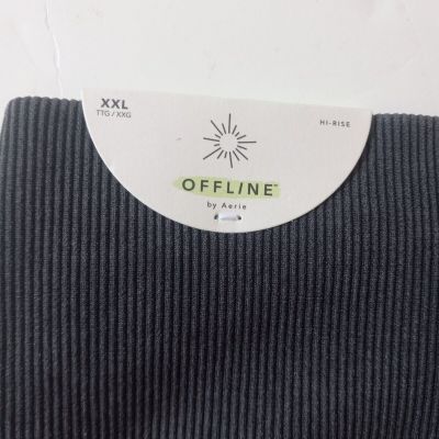 Offline by Aerie Gray Capri Leggings  with Braided Trim on sides Size XXL NEW