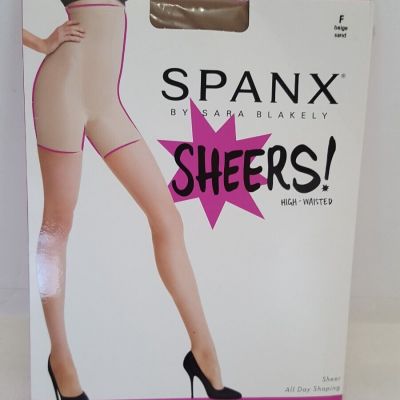 SPANX Women's High-Waisted All Day Shaping Sheers Shade Beige Sand Size F New