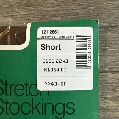 JCPenny Thigh High Stretch Stockings Seamless Coffebean Short VTG NOS