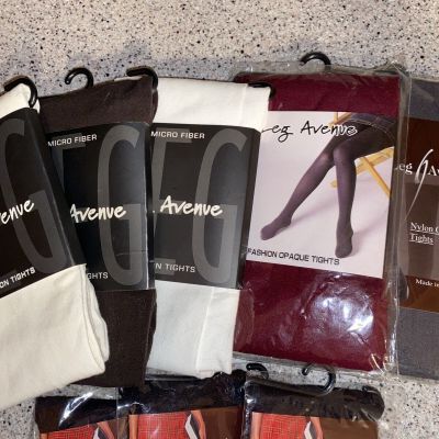 8 Pairs NEW Assorted Hosiery Tights Stockings Knee-Highs Solid-Color Opaque