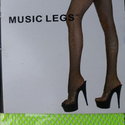 NEW Neon Lime Green MUSIC LEGS Fishnet (Standard) Tights Hosiery Nylon Pantyhose