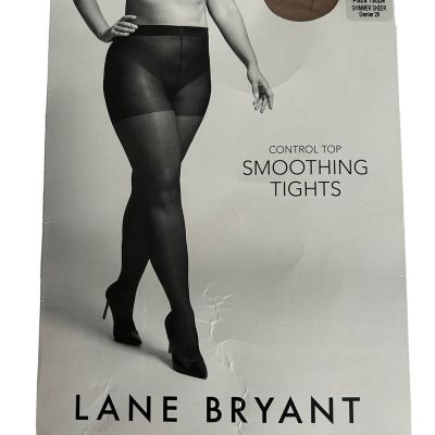 Lane Bryant Women's Plus Size C / D Shimmer Sheer Smoothing Tights Plaza Taupe