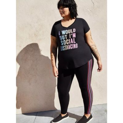 NWT Torrid Multicolor Side Stripe Black Premium Leggings Plus Size: 2X (18/20)